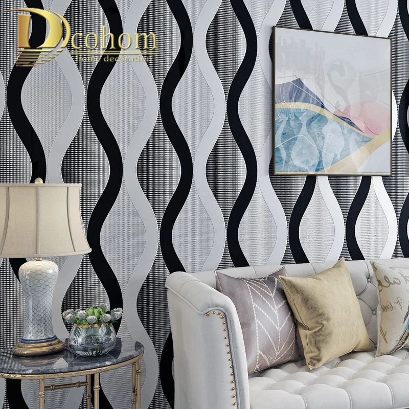Wall Papers Home Decor Stripe Black | Modern Black Wallpaper Walls - Modern  Fashion - Aliexpress