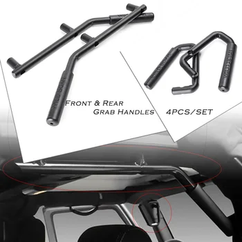 

For Jeep Wrangler JK 4Pcs Car Front Rear Grab Handles Bars Solid Steel 2007 2008 2009 2010 2011 2012 2013 2014 2015 2016 2017