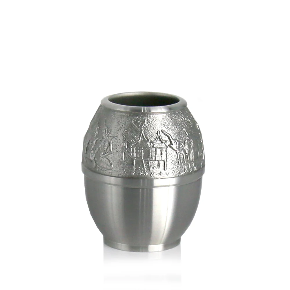 

Oriental Pewter - Toothpicks Holder - Pure Tin 97% Lead-Free Pewter TPP1 Hand Carved Beautiful Embossed Handmade in Thailand