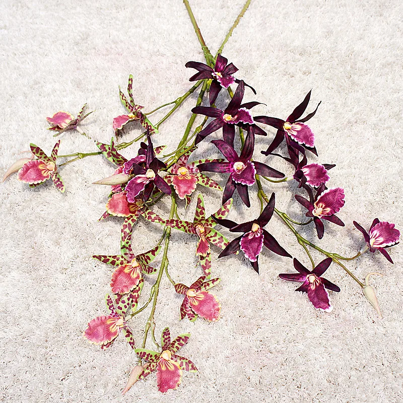 1Pcs Fake Orchids Long Branch Artificial Flowers Butterfly Orchid For Christmas Home Wedding Decorations Simulation Plant JH143 (1)