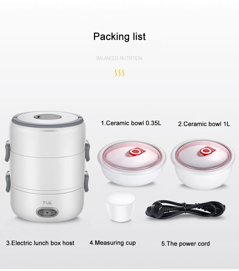 2L Electric Small Mini Steam Rice Cooker Traveling Food Cuiseur Multicooker 2pcs Ceramic Soup Inner Pot for Lunch Boxes 220V