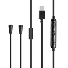 USB Type C Replacement Stereo Audio Cable Extension Music Cord for Sennheiser IE80 IE8I IE8 Headphones