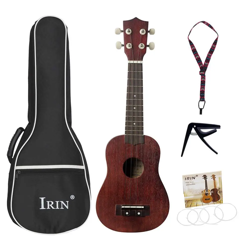 

IRIN 21inch Sapele Ukulele Small Guitar 15 fret Ukelele Kit with Strap Capo Concert Musical Instrument