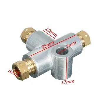 

3 Way T Piece Tee Brake Pipe With 3 M10 Male Nuts Short Metric Copper 3/16 10mm Inch Distributor Replacement Parts