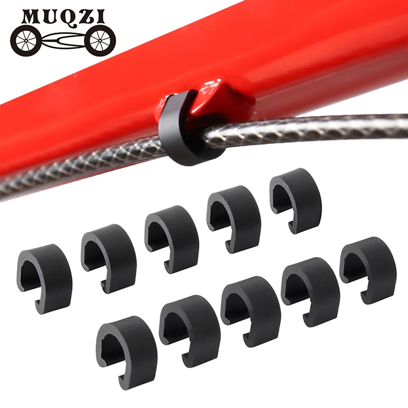 Muqzi 10pcs Bike Cclips Brake Shift Cable Clamp Mtb Road Bike Housing