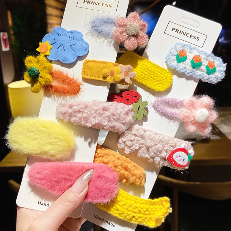 

Xwen 2020 New Fluffy Cartoon Hairpin Female Korean Girl One Character Clip Edge Clip Cute Hairpin Simple Clip Clip Headdress