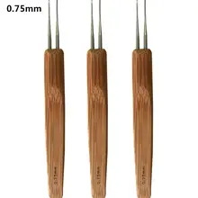 3 шт./компл. тройные вязальные крючки бамбуковая Ручка микро крюк 0,5 мм/0,75 мм бамбук+ металл