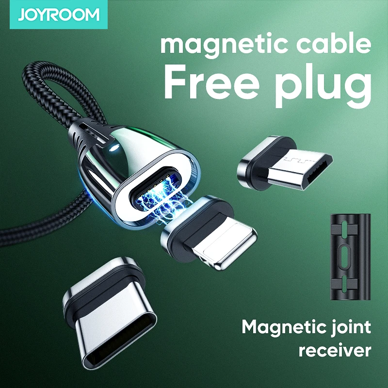 JOYROOM led 3 в 1 Магнитный Плетеный usb c зарядный кабель для быстрой зарядки micro data |