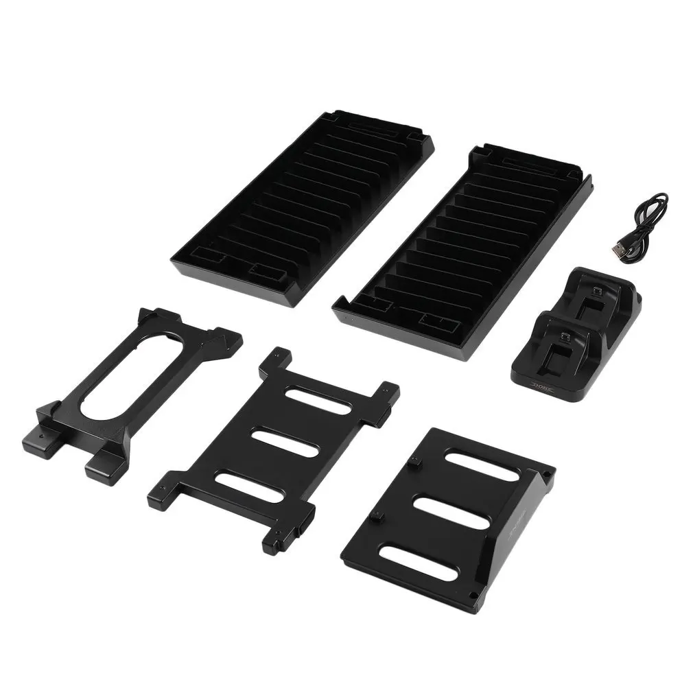 

S4/PS4 Slim/PS4 PRO Game Disk Tower Vertical Stand for PS4 DualShock Controller Charging Dock Station for PlayStation 4 PRO Slim