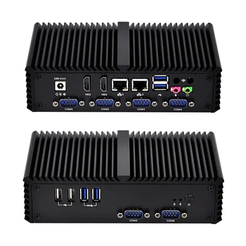 

New ubuntu 6 Com port Fanless linux Pos computer with Core I3 I5 I7,Q300P AES NI X86 Dual LAN Mini PC