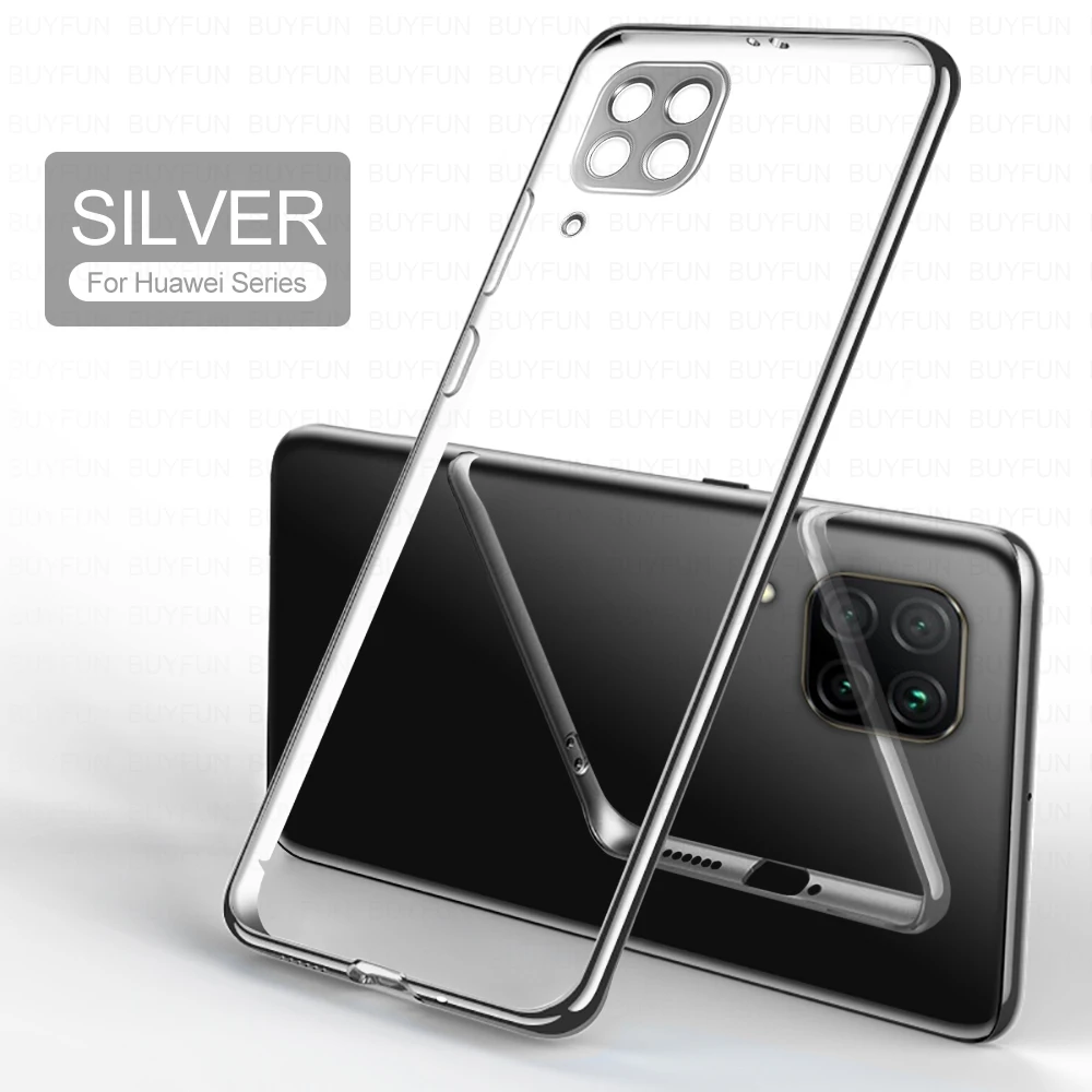 Camera Bumper Transparent Phone Case on for Huawei P40 Lite P40 Pro P 40 P40lite P40pro 40lite 40pro 2020 soft tpu cover fundas