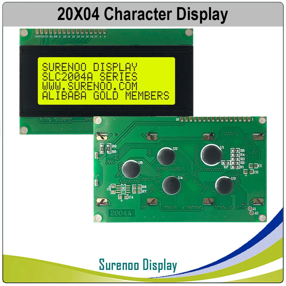 98X60 2004 204 Character LCD Module Display Screen SPLC780D RU EU JP EN Fonts