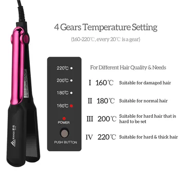

2 In 1 Ceramic Hair Iron Curler Temperature Control Hair Straightener Curling Iron Straightening Flat Iron Corrugated Styling