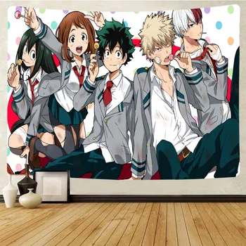 

My Hero Academia Wall Hanging Anime Character Wall Cloth Home Decor Picnic Mats Beach Towel Art Decor for Bedroom Living Room
