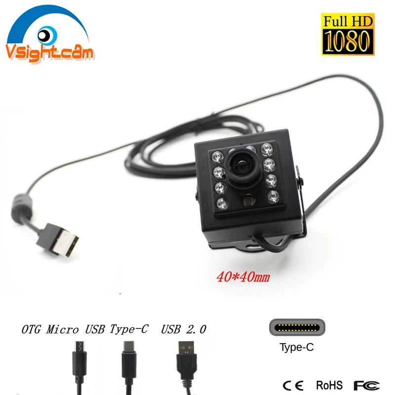 940nm светодиоды ИК инфракрасный USB Камера OTG Micro 1080P CCTV безопасности usb 2 0 UVC Тип C