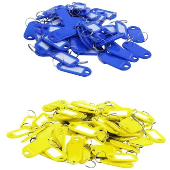 

400Pcs Key Ring Tags( Yellow & Blue)
