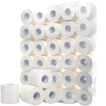 

30 Rools Soft 3 Ply Toilet Paper Hollow Roll Paper Home Kitchen Bath Toilet Tissue Natural Wood Pulp Toilet Paper