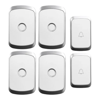 

Wireless Waterproof Doorbell 300M Remote US EU UK AU Plug LED Flash 2 Buttons 4 Receivers Home Cordless Calling Bell Chime