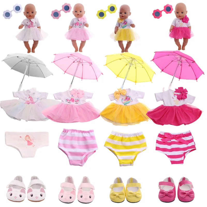 5/6 Sets Fashion Daily Wear Mermaid Unicorn Suits For 18Inch American &43Cm New Born Baby Doll Clothes ,Girls Toys,Generations