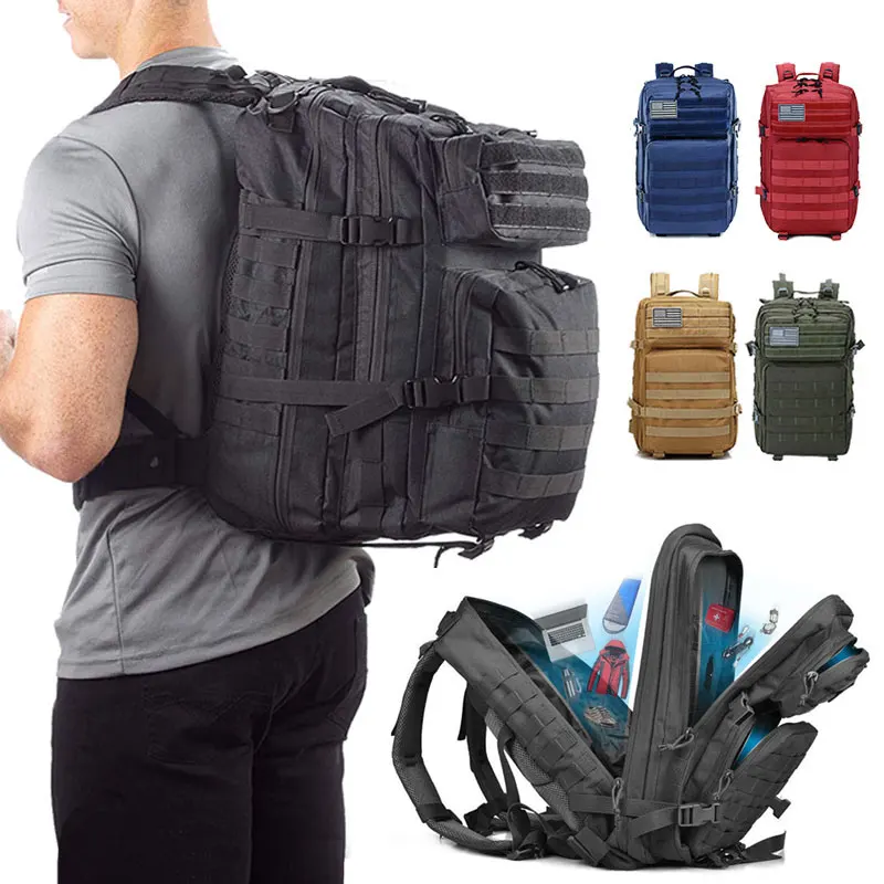 Mochilas militares tácticas de 50 litros para hombre, Mochila plegable del  ejército, mochilas de Trekking, senderismo, viajes, Camping, bolsa militar|Bolsas  de escalada| - AliExpress