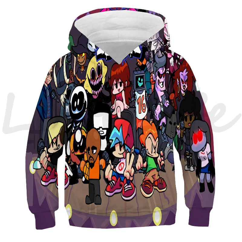 Nueva sudadera con capucha con estampado 3D Friday Night Funkin para niños, ropa para niños, sudadera de moda para niños, ropa de calle, juego de anime, camisetas de gran tamaño