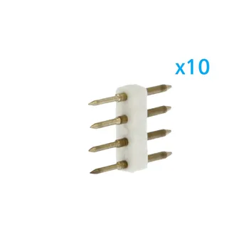 

LEDLUX CL2204013 10 PCs 4 Pin RGB connector pitch 13,5mm plug for connecting reel RGB Led 220V with transformer power supply R