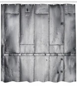 

Industrial Shower Curtain Futuristic Panels Print for Bathroom