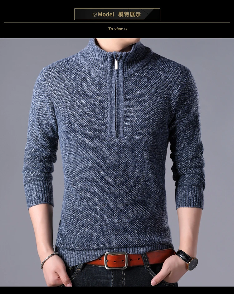 New Mens Turtleneck Sweater Men Solid Casual Slim Fit Pullovers Male Brand Half Zipper Thick Knitted Sweater Pullovers Plus Size star wars christmas sweater