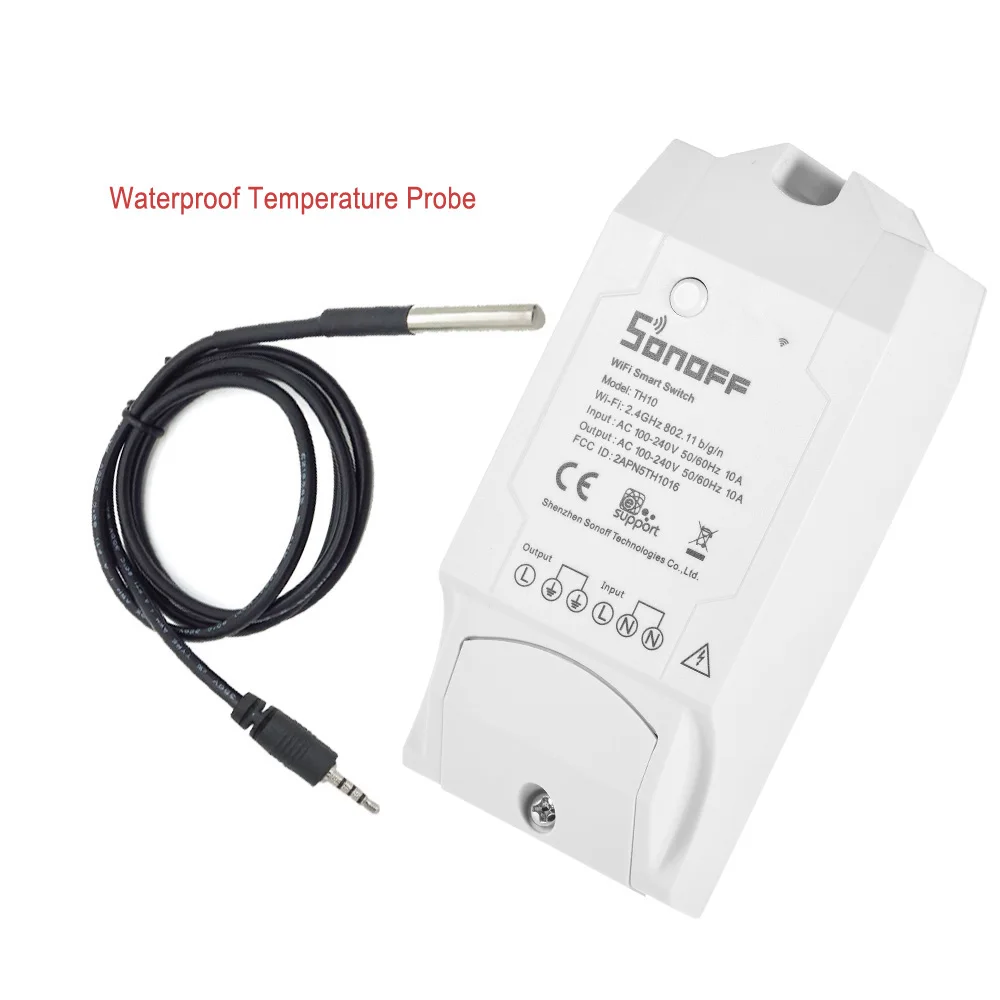 Sonoff TH10 WiFi Smart Switch Пульт дистанционного управления Смартфон Датчик температуры и влажности для умного дома wifi термостат
