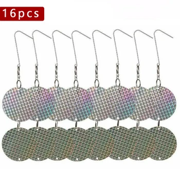

16PCS Bird Repellent Deterrent Discs Crow Hawk Goose Seagull 24 Reflective Discs Deterrent Repellent Disks Keep Pest Control