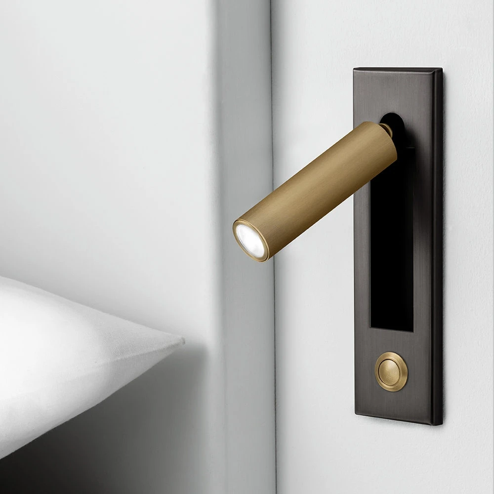 ZEROUNO Luces Room Led Lamp Headboard Wall Light Sconce bedside Reading Light recessed Push Switch Wall Lamps hotel bed side