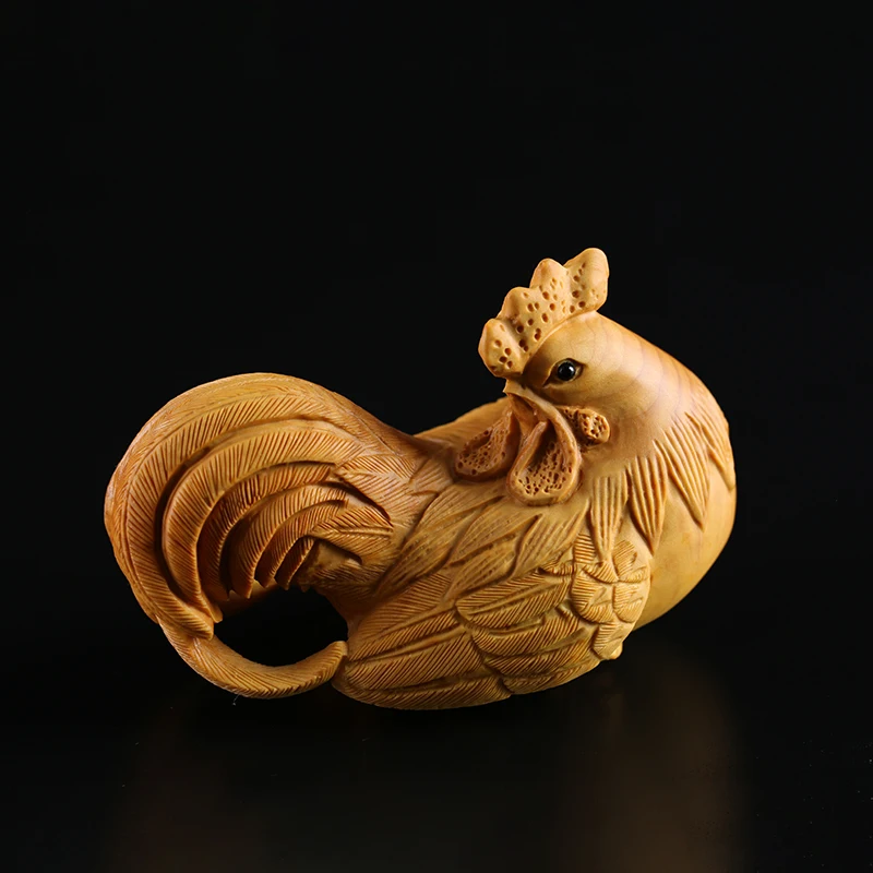 Статуэтка петуха 8 см деревянная для дома и офиса резьба петух креативная