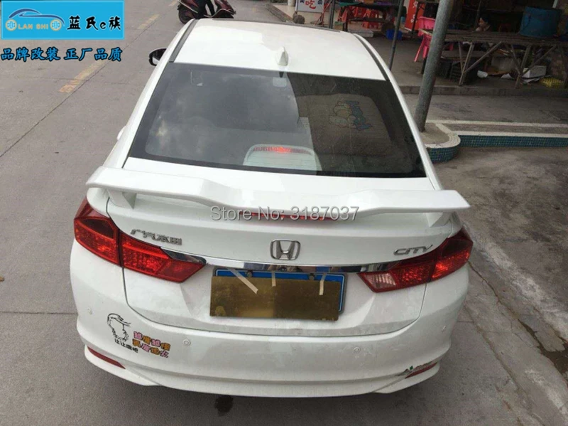 Для honda city спойлер- ABS пластиковый Неокрашенный цвет задний спойлер на крышу крыло багажника губы загрузки крышка автомобиля Стайлинг