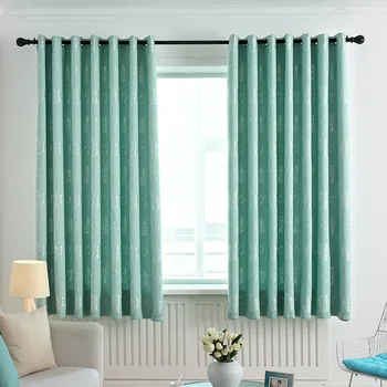 

Blackout Silver Heart Jacquard Fabric Curtains For Living Room Bay Window Small Window Short Curtain Kitchen Drapes PC033#5