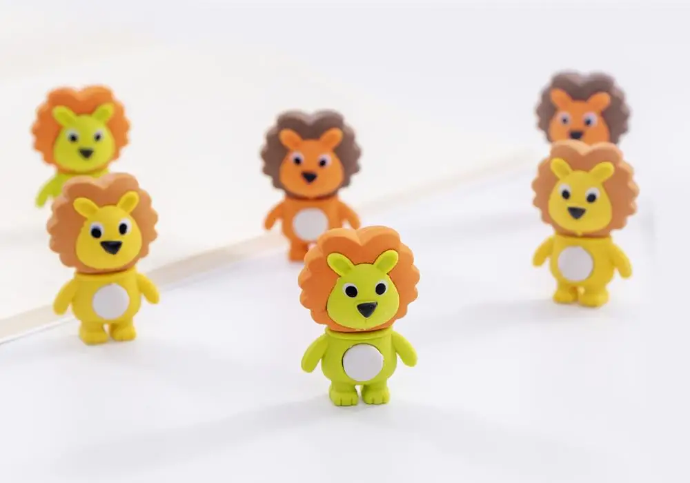 Ластики карандаши с милыми животными милые ластики маленьким львом для детей