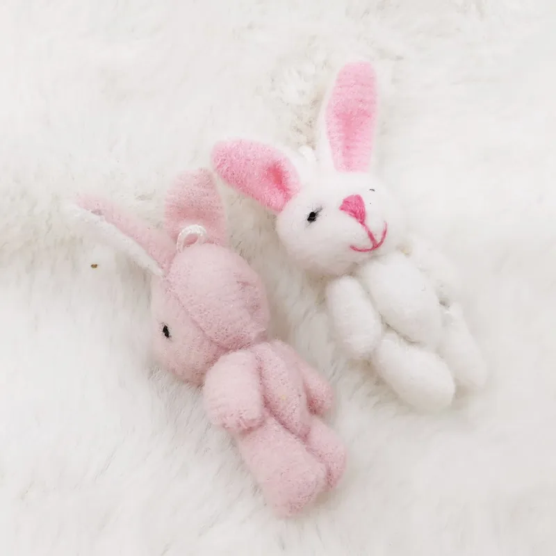 Topsale 24 шт./лот 3,5 см мягкий мини-соединение кролик кулон плюшевый кролик для брелок игрушка кукла DIY брошь для одежды заколка для волос украшения