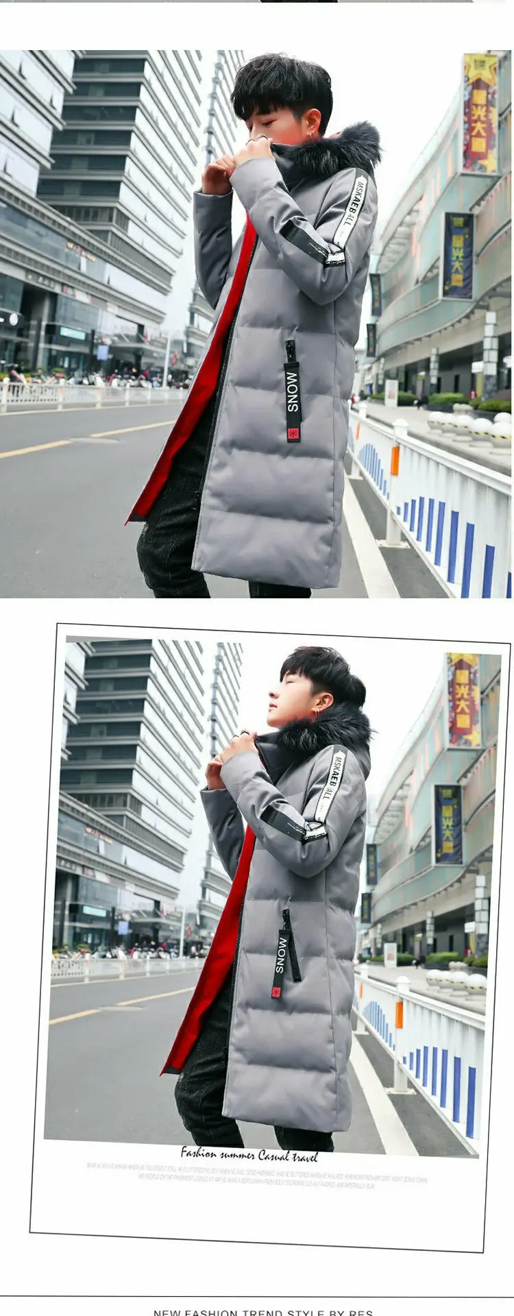 New Style Winter Mid-length Thick Coat Trend Korean-style Clothes Winter Cotton-padded Clothes Teenager MEN'S Cotton Clothe