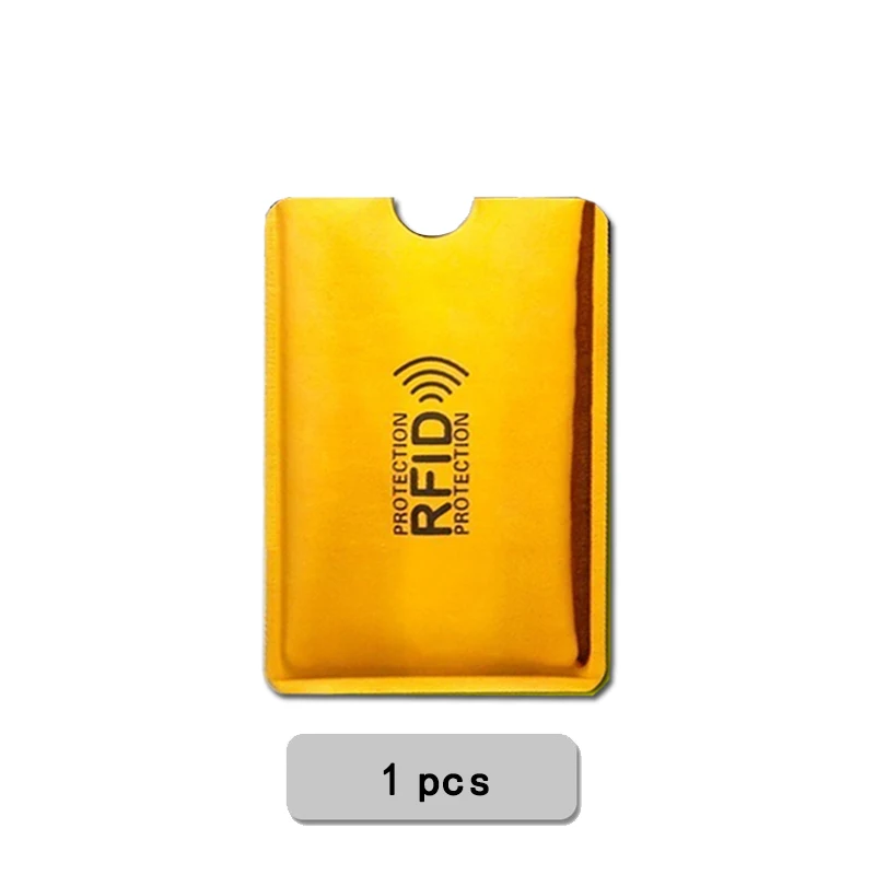 1pcs Gold Алюминиевый металлический мульт-держатель карты Анти Rfid кошелек Блокировка ридер Блокировка банк держатель карты банковский идентификатор Id чехол для банковских карт Защита - Цвет: 1pcs Gold