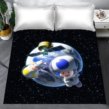 

3D Printing Super Mario Bros. Bedding Sheet Cartoon Toad Flat Sheets Bed Sheet Bed Mattress for King Queen Size Kids Bed Cover