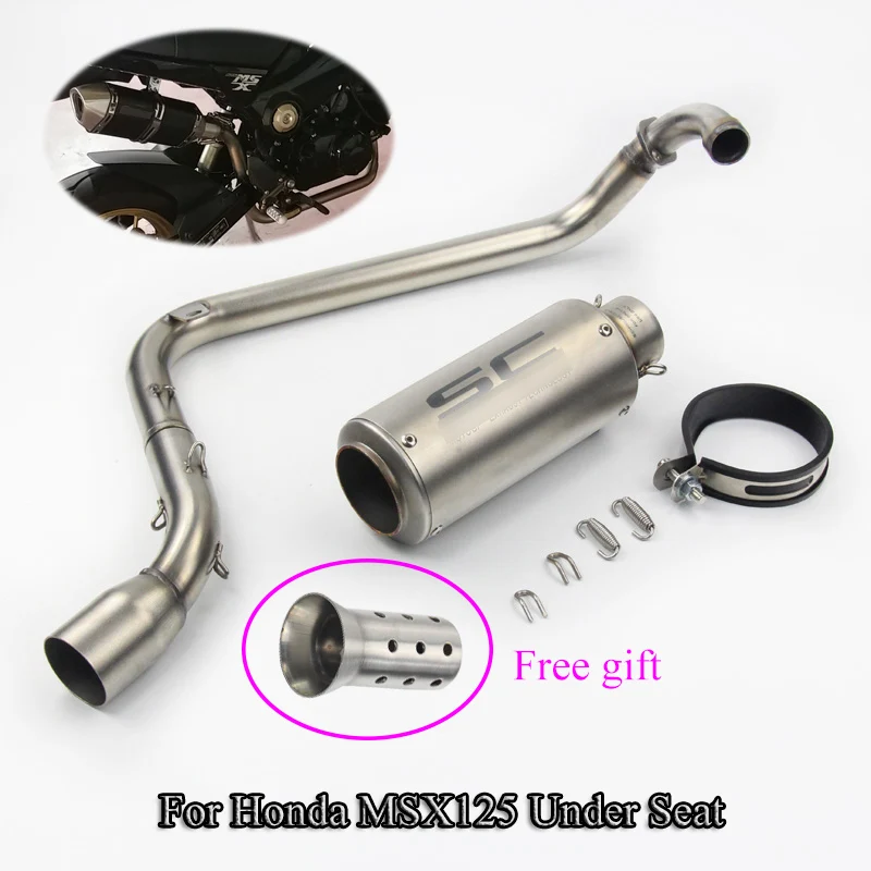 

For Honda MSX125 Full Set Pipe Motorcycle Exhaust Front Link Pipe Connect Muffler Tip With DB Killer Slip Under Seat Until 2013