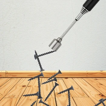 

1PC Magnetic Pick-up Bar Tool Portable Telescopic Nut Bolts Iron Bar Stainless Steel Retractable Extending Tools Black