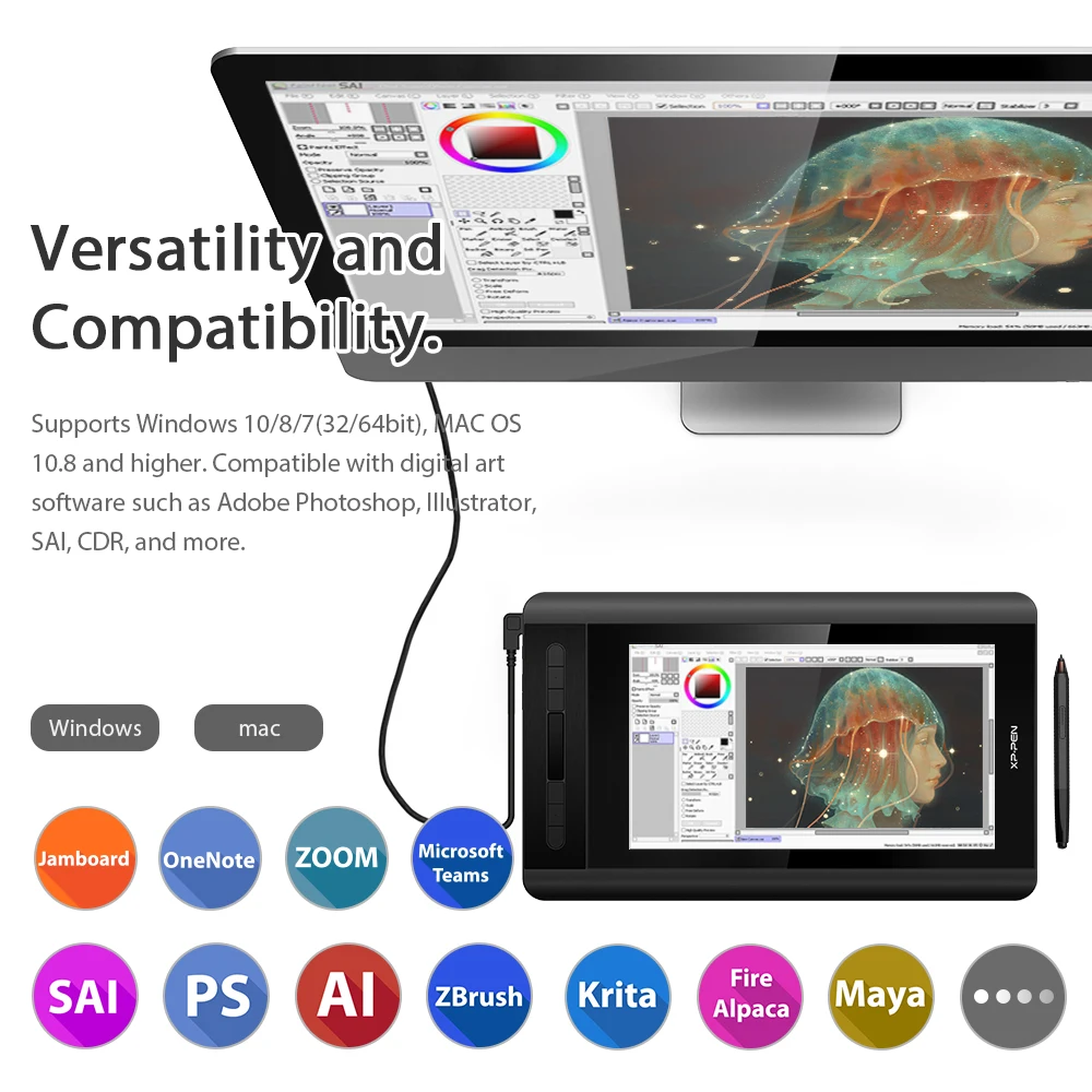 XP Pen Artist 12 11 6 ''графический планшет графический монитор Анимация цифровой 1920 X