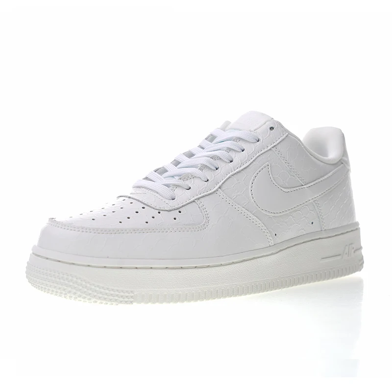 И аутентичный с Nike Air Force 1 07 LV8 белого цвета с рисунком «крокодил» Для Мужчин's Скейтбординг обувь спортивная обувь дизайнерские спортивные 718152-106