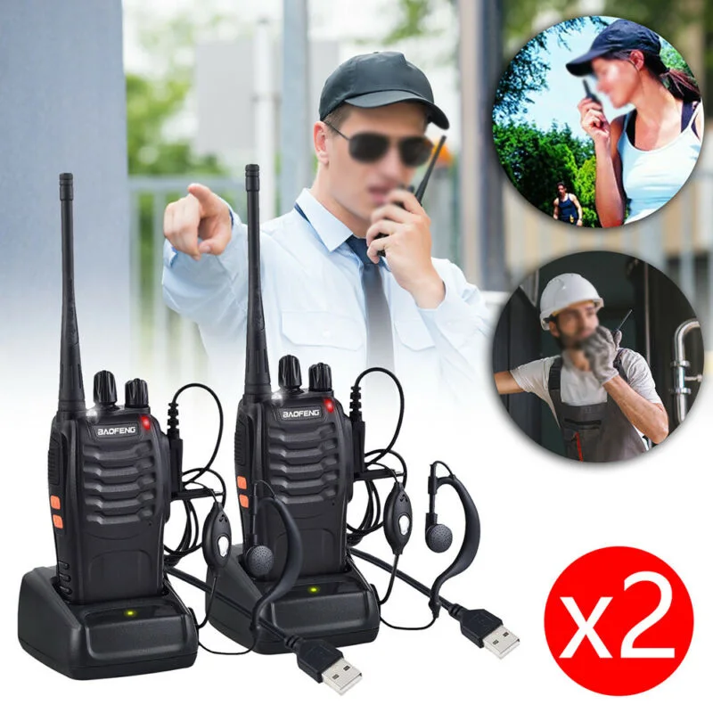 2* Walkie Talkie для BaoFeng BF-888S UHF 400-470MHZ 2Way радио 16CH большой диапазон