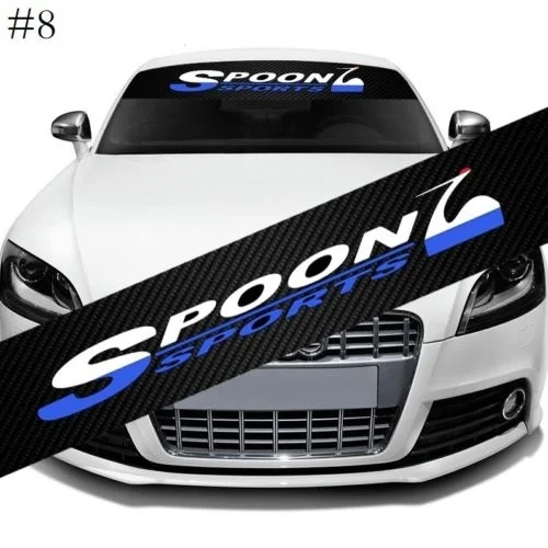 

For SPOON Racing Car Window Windshield Carbon Fiber Vinyl Banner Decal Sticker