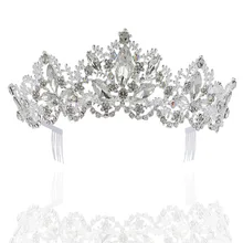 

New Style Bridal Alloy Headwear Leaves Full of Rhinestones Korean Bridal Crown Headband Accessories