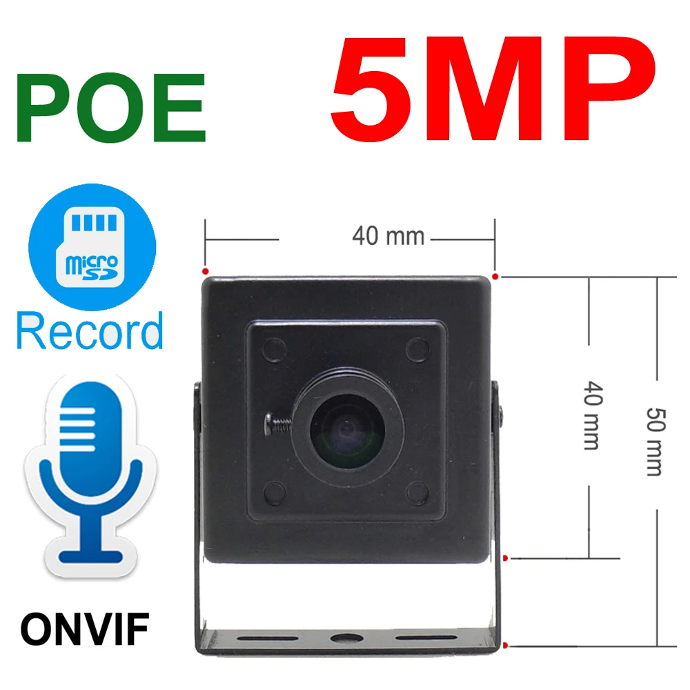 5MP Audio Mini POE Camera IP Cam High Definition Cctv Security Surveillance Support Micro SD Slot Onvif HD POE Home Camera IPC