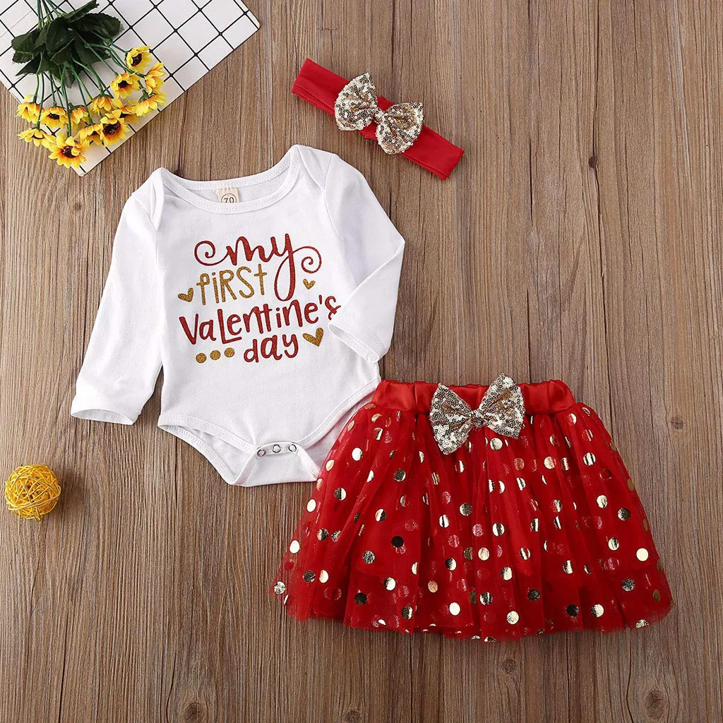 baby girl valentine's day romper