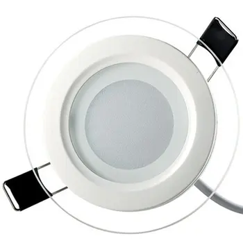 

Bright & Dimmable LED Glass Downlight Round Glass Panel Lights Ceiling Recessed Lamps 6/12/15W White/ Warm White