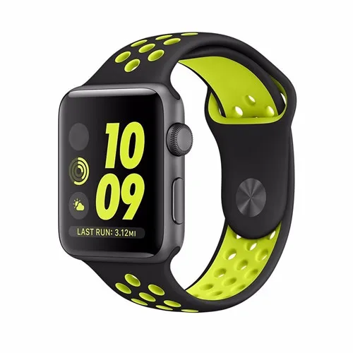 black yellow10 Силиконовый ремешок для apple watch band 4 5 3 42 мм 38 мм correa iwatch band 4 44 мм 40 мм спортивный браслет Nike аксессуары для apple watch - Цвет ремешка: black yellow10